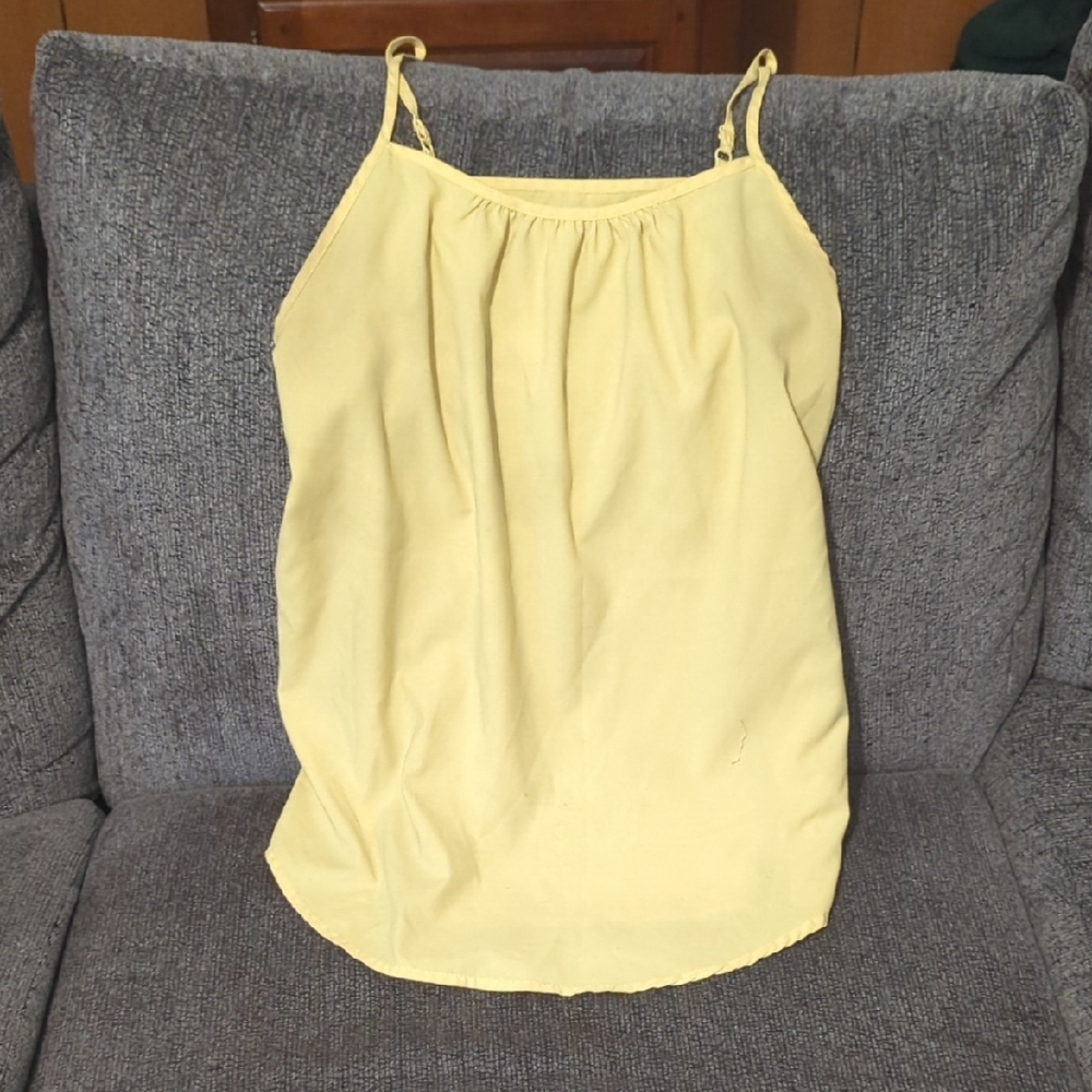 Faded Glory Yellow Ruched Camisole Top